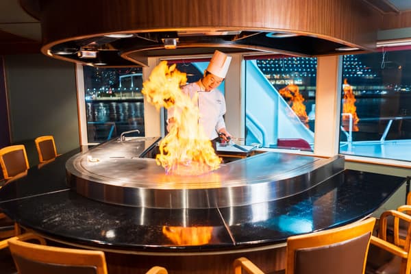 A full teppan counter set up on board
