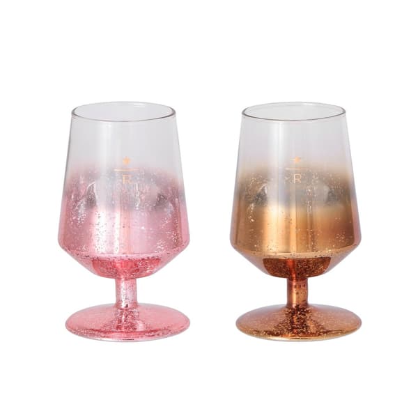 Starbucks Reserve Stem Glass Metallic Pink / Copper 355 ml