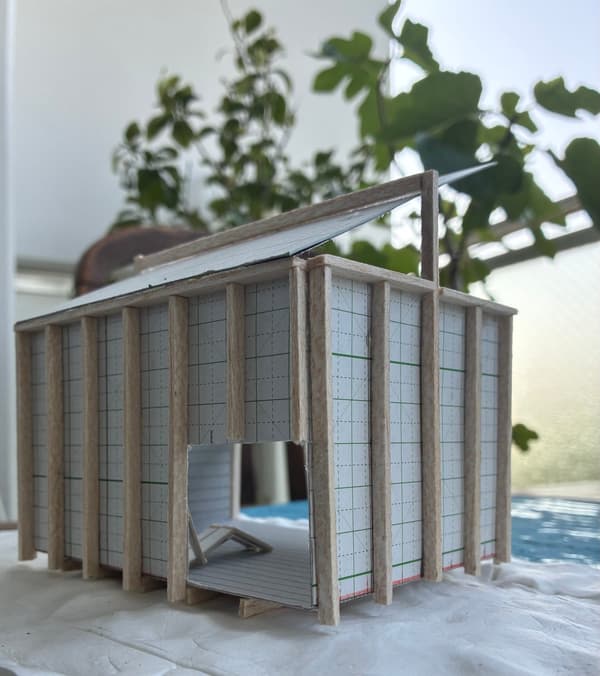 Chashitsu of Water: model, tampak dari belakang