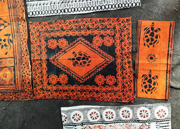 Sea turtle-patterned bark cloth from Fiji (Photo: Ryoko Ogata)