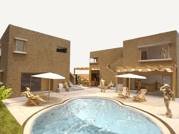 Sauna and pool architectural model