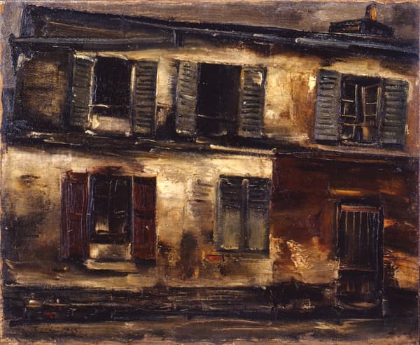 Painting 窓のある建物;パリ風景 (1925) by Yuzo Saeki