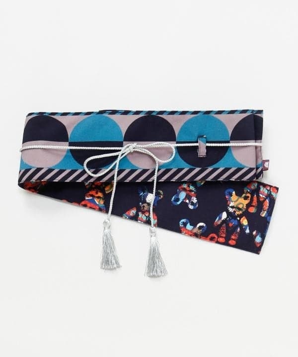 Sabuk obi reversible dengan pola Art Deco dan KUMATAN