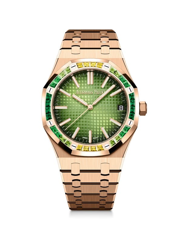 Royal Oak Automático, oro rosa de 18 quilates con caja de tsavoritas y zafiros amarillos, 41 mm, precio bajo petición