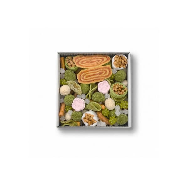 Matcha Fukiyose Sweet Can Mini, filled with an assortment of matcha confections
