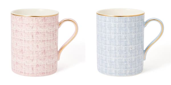 Tweed Mug in pink and light blue