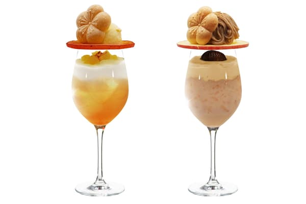 Dua Seasonal Sweets Umeshu Cream Sodas dengan topping wafer monaka ume