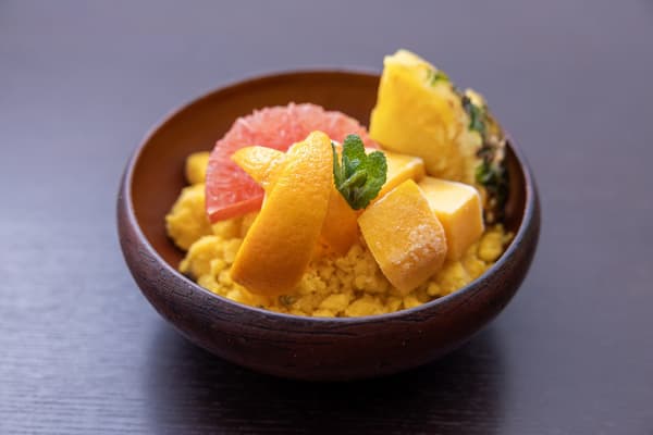 Tropical fruit ice dessert