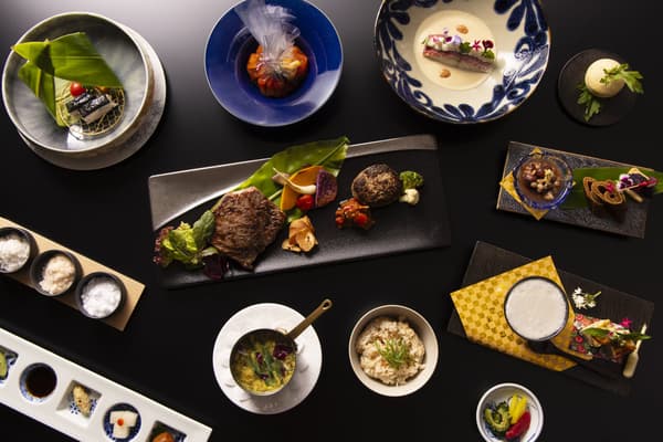 Dishes from the Nanden teppanyaki course