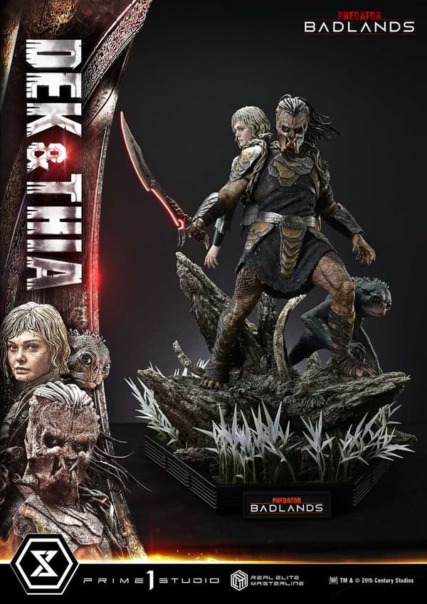 รูปปั้น Dek และ Thia จาก Predator Badlands มุมมองเต็ม