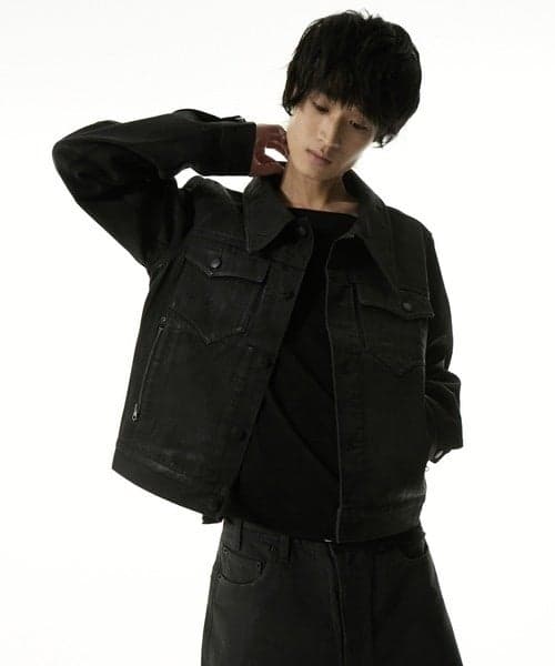 Sharp Design Coated Denim Jacket