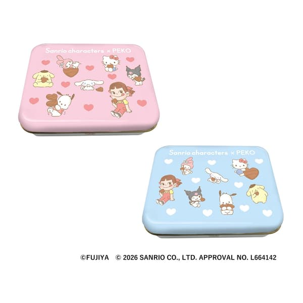 三麗鷗角色 x Peko聯名禮盒鐵盒（粉色/藍色）