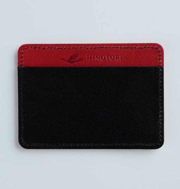 Pass case in black and red, front