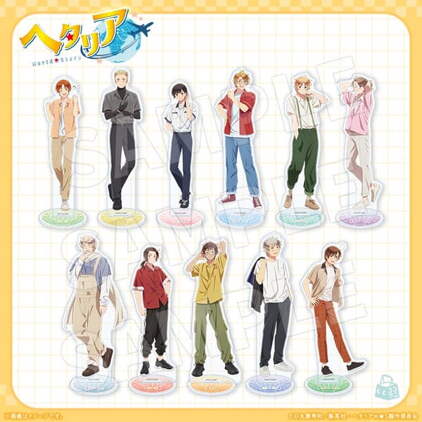 以所有 11 个角色为特色的亚克力立牌