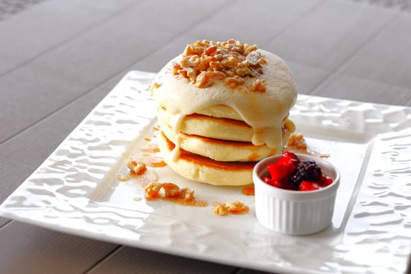 Tower Pancake with Mixed Fruit