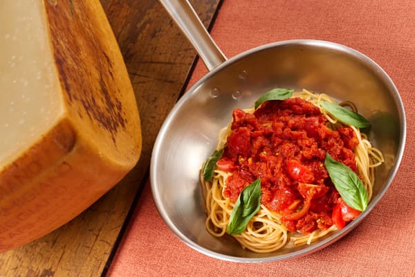 Parmigiano Cheese and Salsa Pomodoro at Hotel Vischio Osaka's Verde Cassa