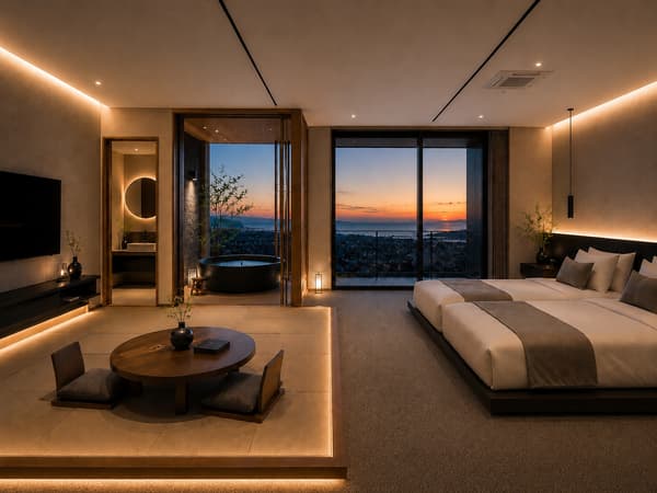 1F Japanese-Western Suite Room with Sauna and Semi-Outdoor Bath