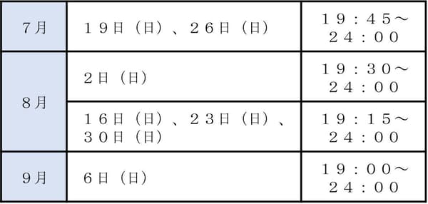 Special lighting schedule for 