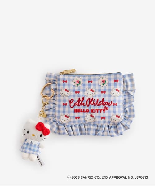 Cath Kidston × Hello Kitty 荷叶边纸巾袋与玩偶挂件套装 天蓝色