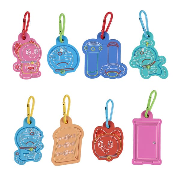 Doraemon Future Department Store EXCLUSIVE Rubber Keychain Neon Line, all 8 designs