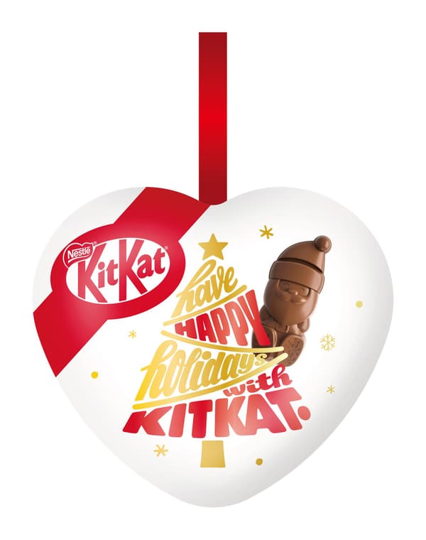 KitKat Holiday Santa Heart Ornament Can, 3 piezas