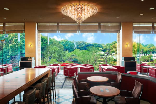 Garden Lounge overlooking the Japanese garden at Hotel New Otani Tokyo