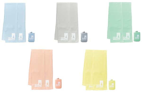 Mini cool towel with carabiner case, easy to clip onto backpacks and bags
