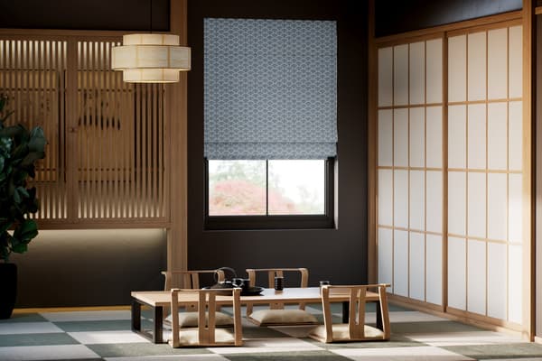 罗马帘，浪（Nami）纹样，夜色配色