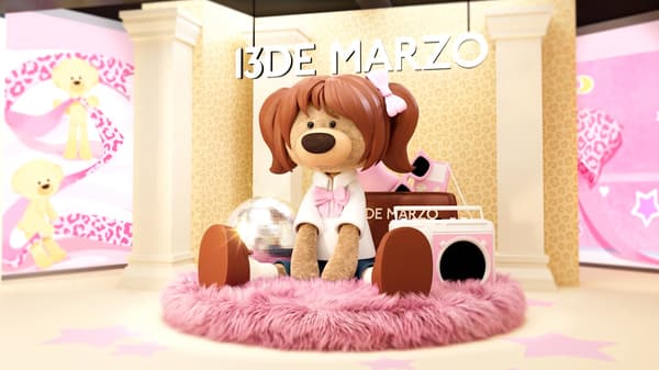 MARZO BEAR dressed as a gal on the 1F