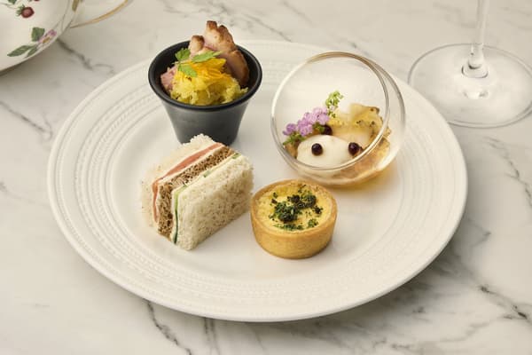 Savories served with the afternoon tea