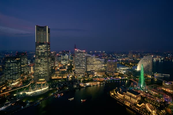 Night view of Minato Mirai from the window