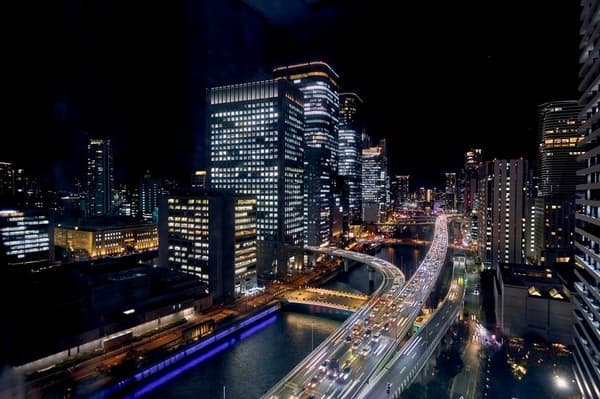 Pemandangan malam Osaka