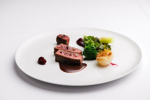 Roasted Ezo venison, Grand Veneur sauce