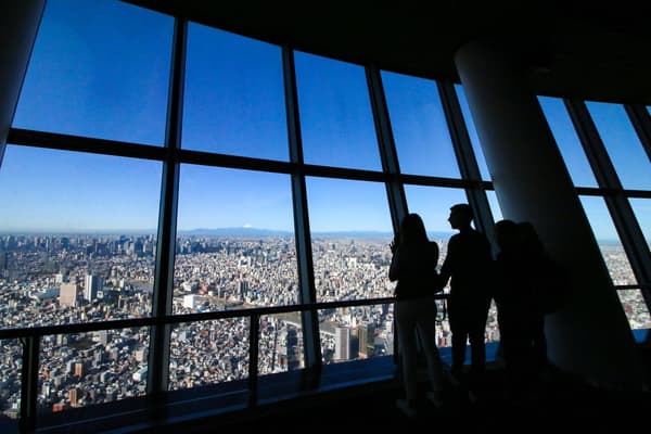 从观景台看到的东京晴空塔白天的景色