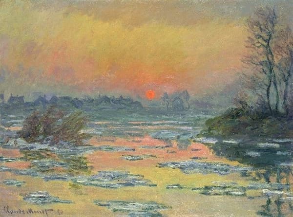 Claude Monet, Sunset on the Seine, Winter