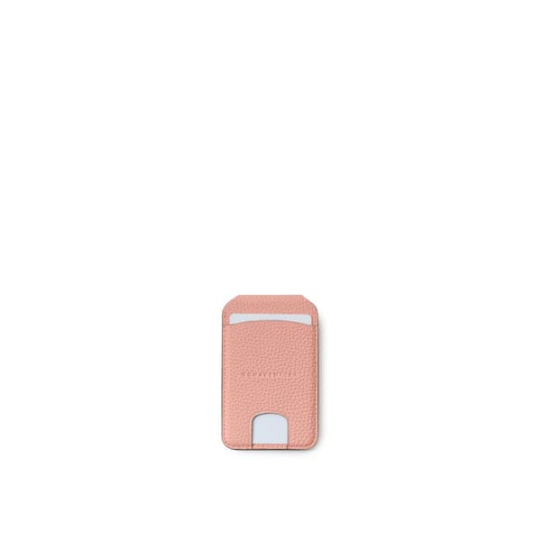 Magnet Stand Card Case Shrink Leather in Coral Pink