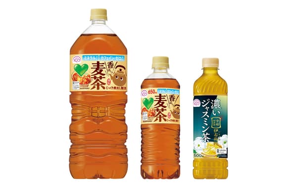 Renewed packaging for GREEN DA·KA·RA and Iyemon beverages