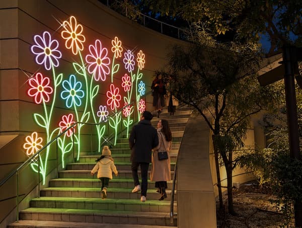 Wall of Light Flowers on the staircase from the 8th to the 9th floor