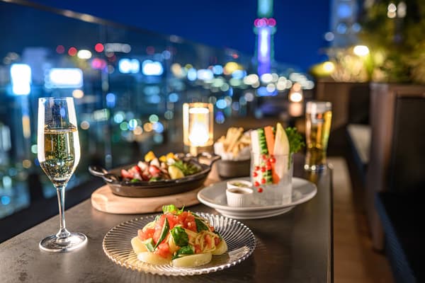 Terrace plan with pasta