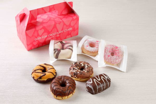 Valentine's donuts display