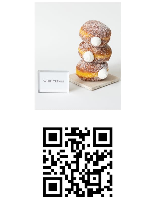 Código QR del cupón para una dona cruda Whip gratis en la tienda principal de Taiki