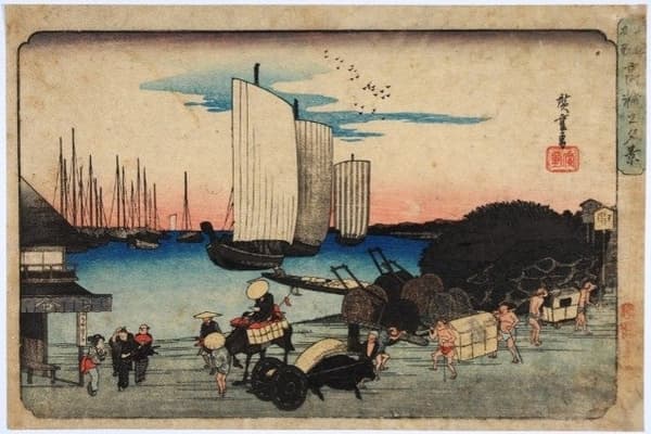 Famous Views of the Eastern Capital: Evening View of Takanawa, circa the Tenpo era (1830-1844)