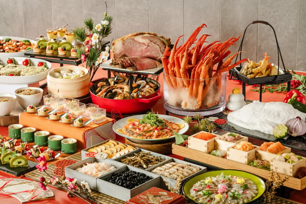 Dinner buffet spread at Tokyo Bay Shiomi Prince Hotel