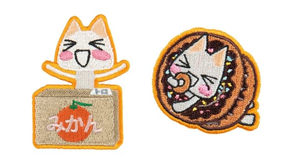 Doko Demo Issyo Embroidery Sticker Toro/Mikan-bako, Toro/Donut – 1,320 yen each (tax included)