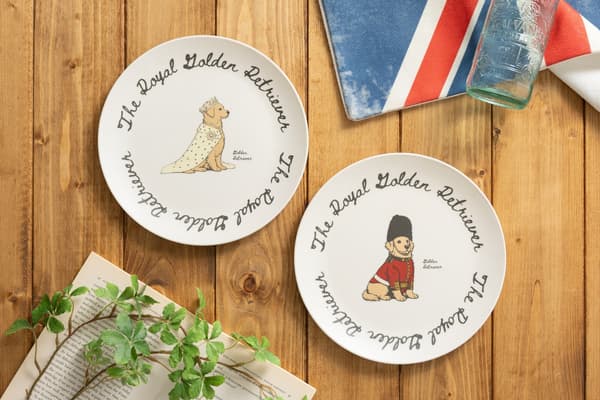 Piring Bambu Desain Anjing Inggris, Set isi 2