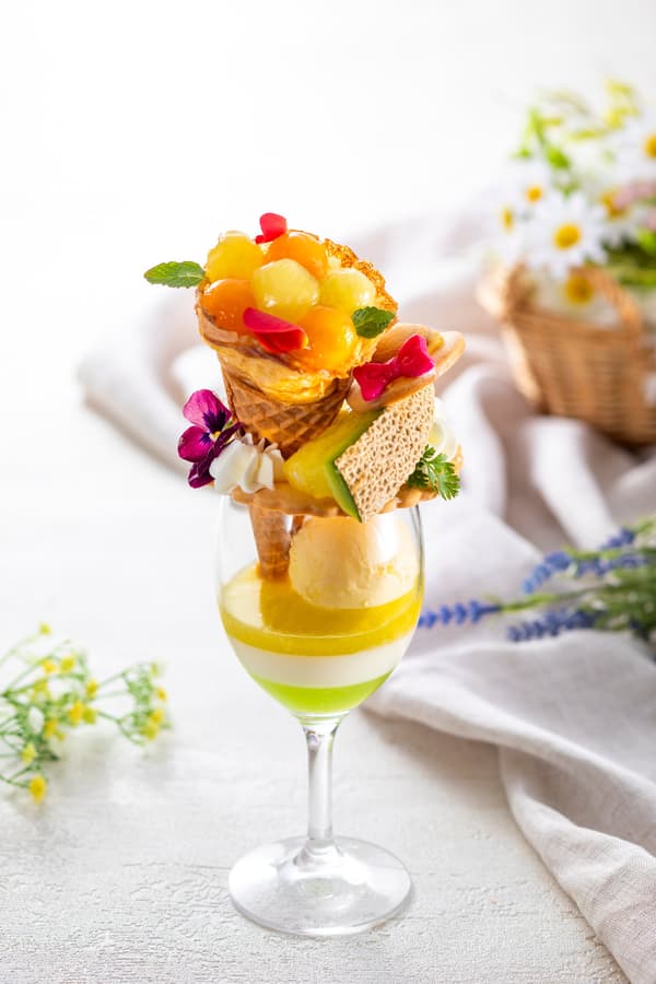 멜론 크레페 부케 파르페