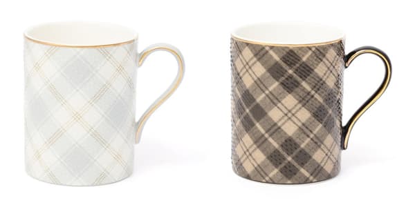 Tartan Mug in gray and brown