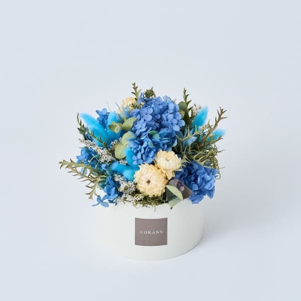 干花礼盒摆件 M — 蓝色