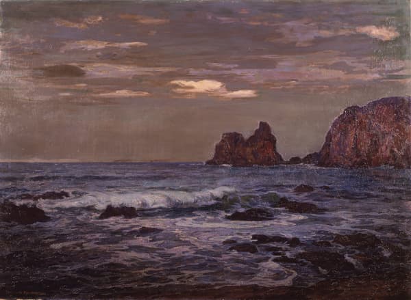 Painting 潮の岬焼景 (around 1924) by Takeshiro Kanokogi