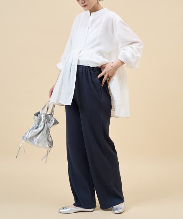 Maternity Self-Cut Rib Pants in Navy